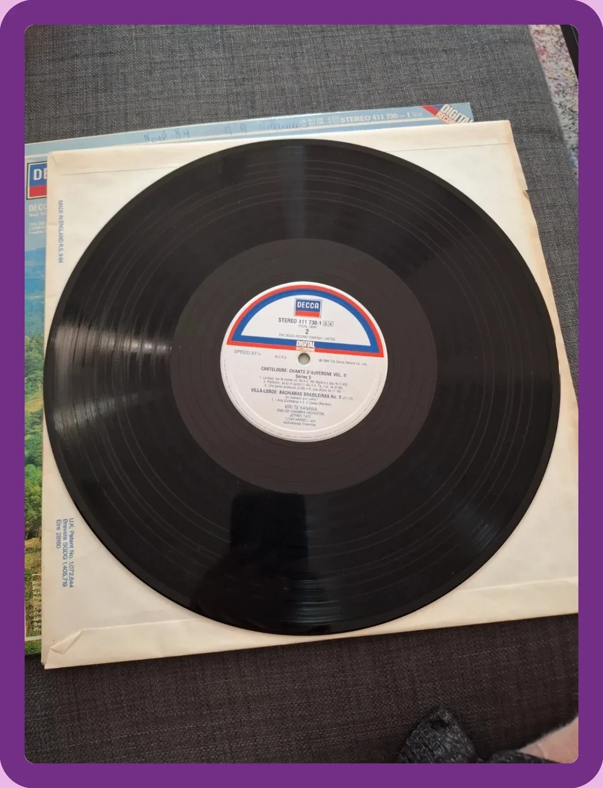 Vinyl 33T Kiri Te Kanawa Chants d Auvergne Vol 2 Decca 1984 – photo 5